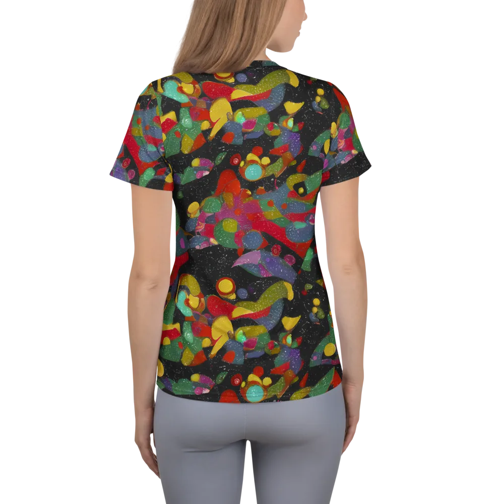 Afterdark Mosaic on Women's Athletic T-Shirt — Back
