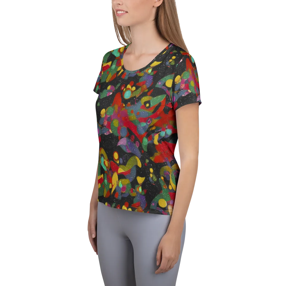 Afterdark Mosaic on Women's Athletic T-Shirt — Left