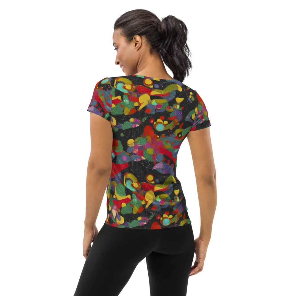 Afterdark Mosaic on Women's Athletic T-Shirt — Back