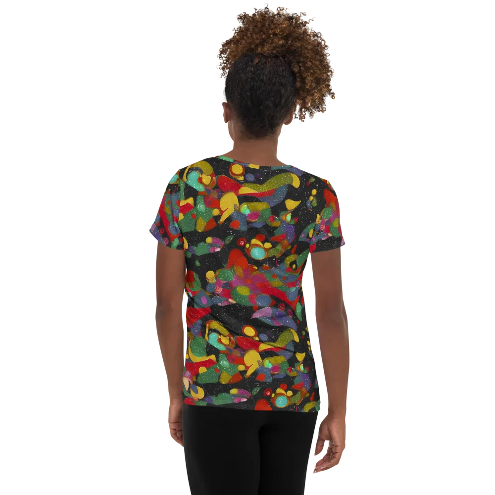 Afterdark Mosaic on Women's Athletic T-Shirt — Back