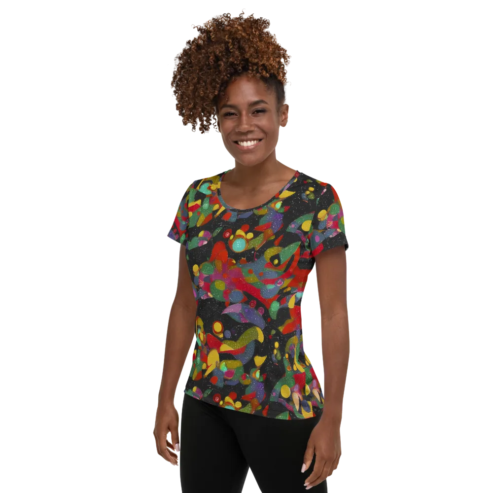 Afterdark Mosaic on Women's Athletic T-Shirt — Left
