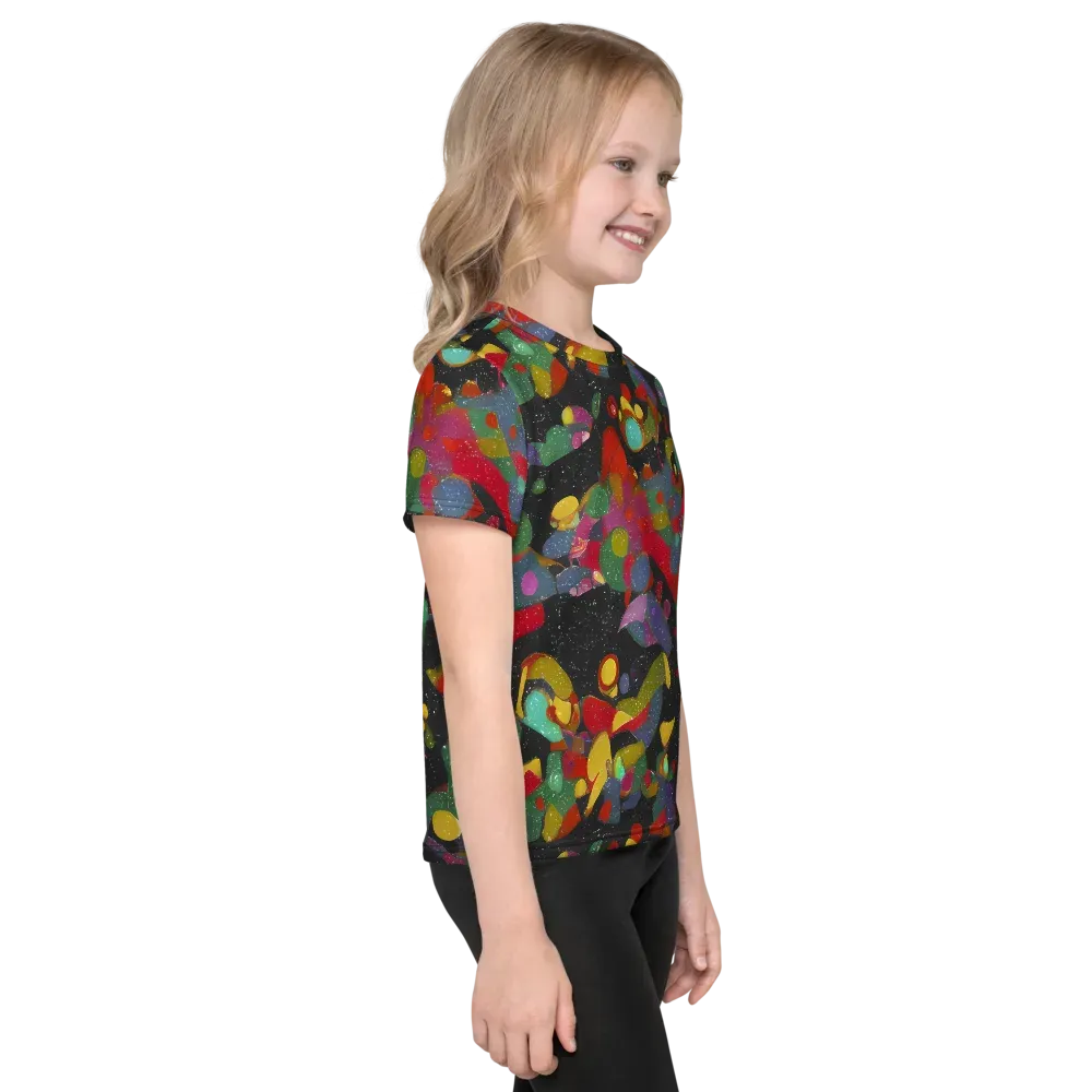 Afterdark Mosaic on Kids Crew Neck T-Shirt — Right