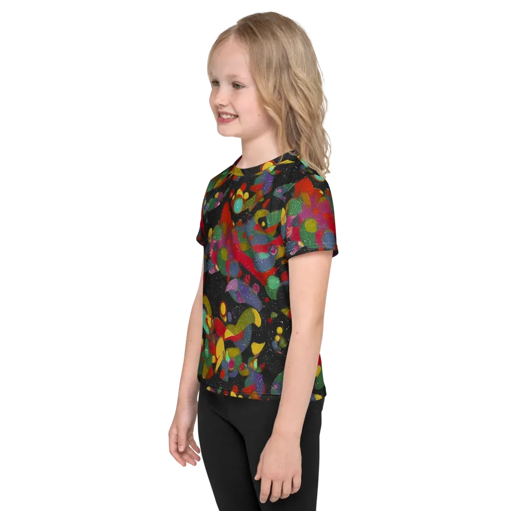Afterdark Mosaic on Kids Crew Neck T-Shirt — Left