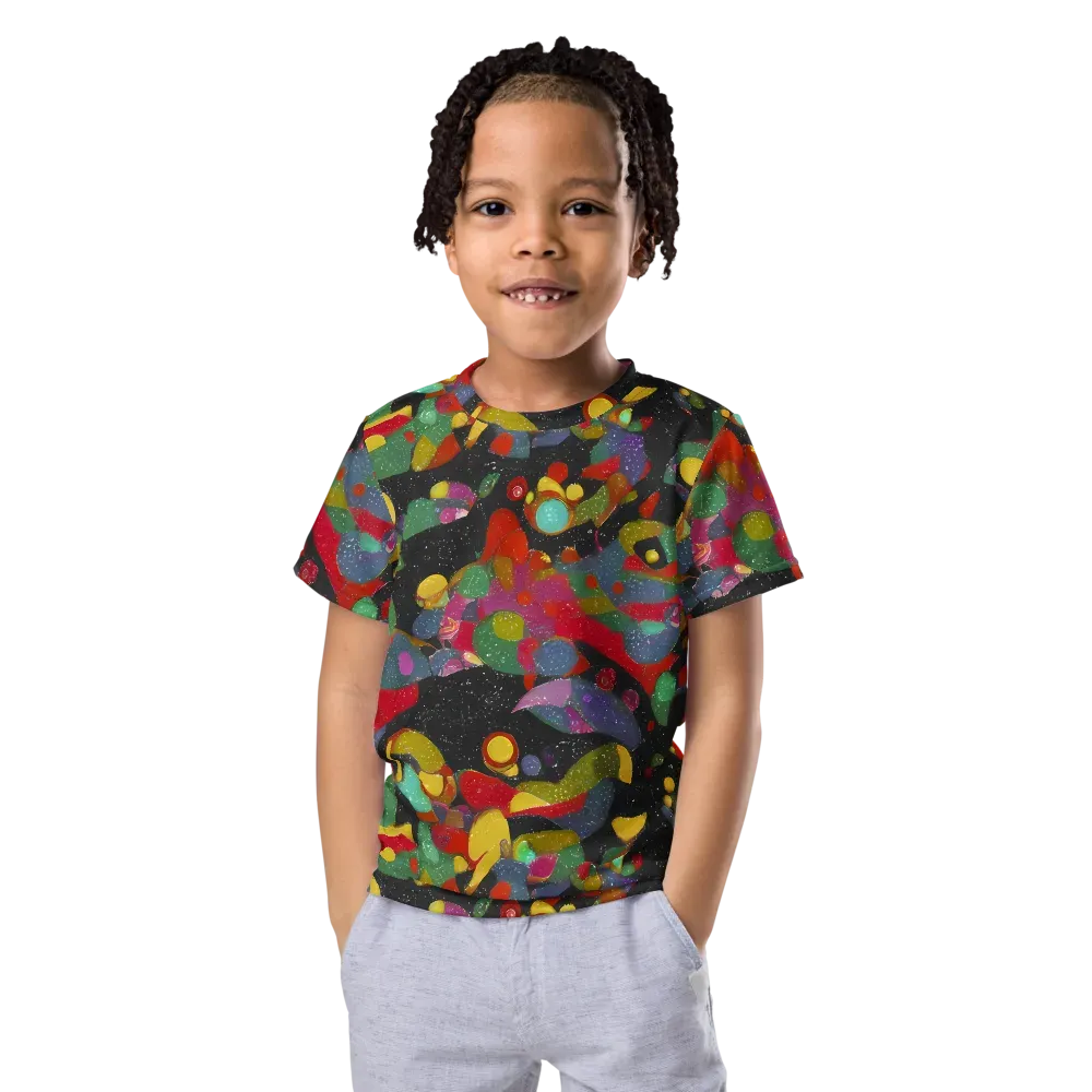 Afterdark Mosaic on Kids Crew Neck T-Shirt — Front