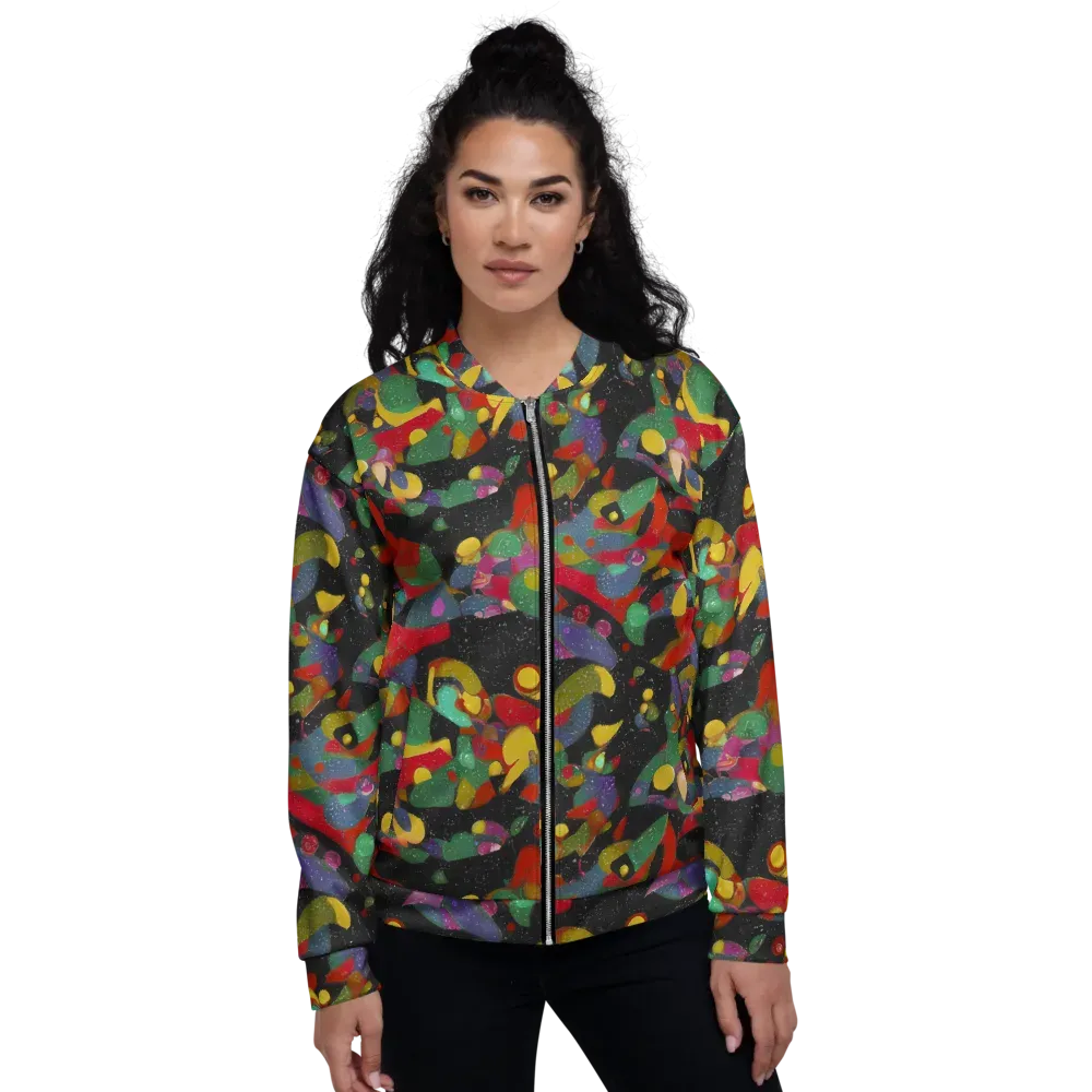 Afterdark Mosaic on Bomber Jacket — Front