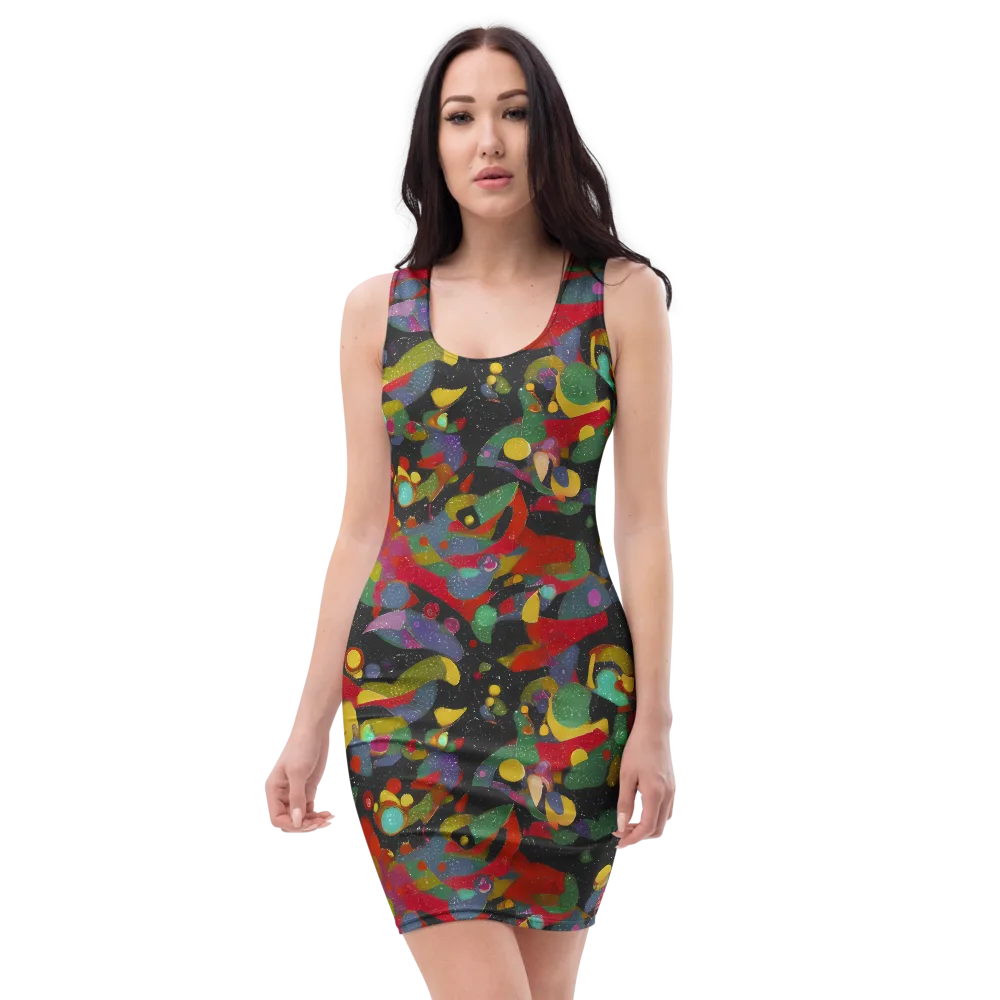 Afterdark Mosaic on Bodycon Dress — Front
