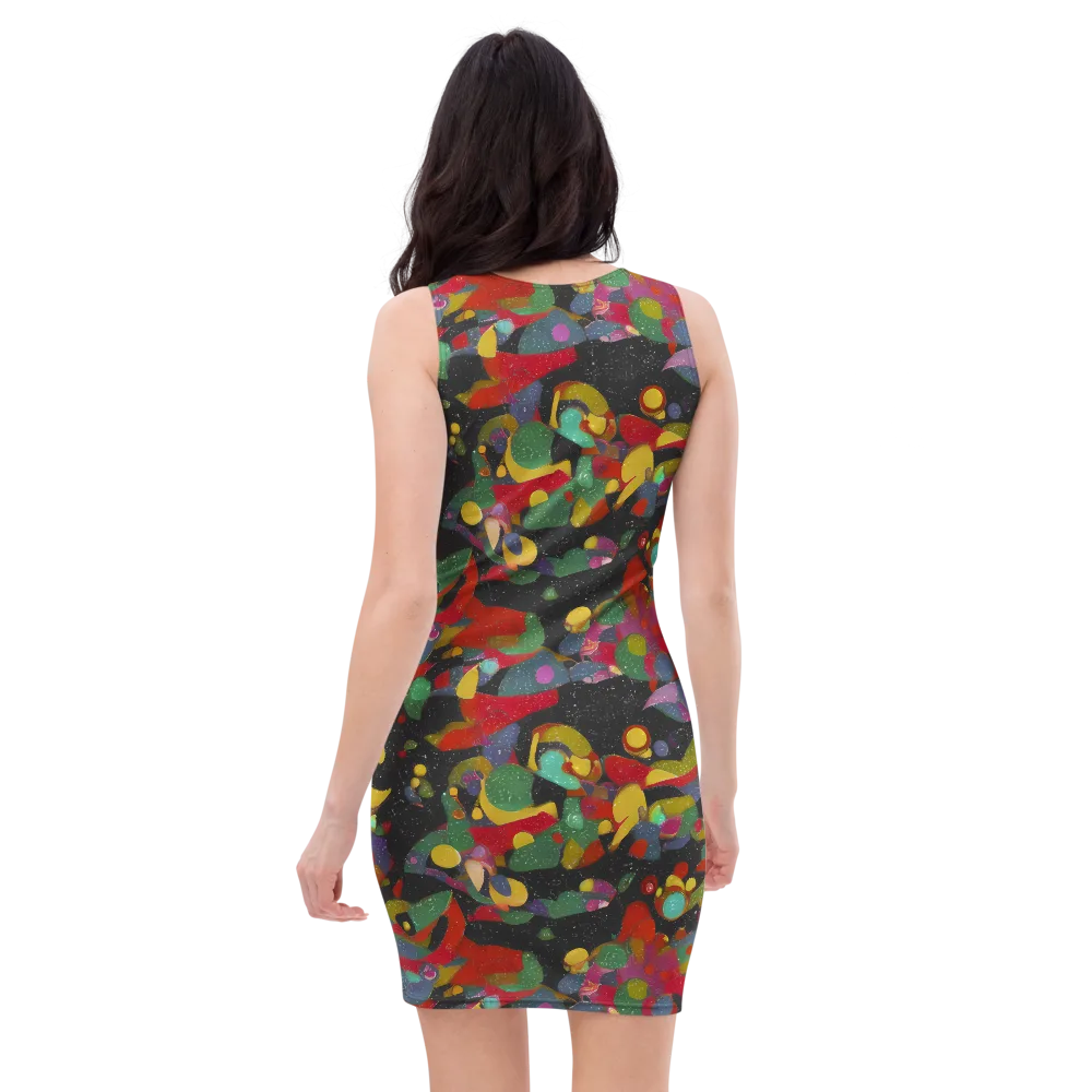 Afterdark Mosaic on Bodycon Dress — Back