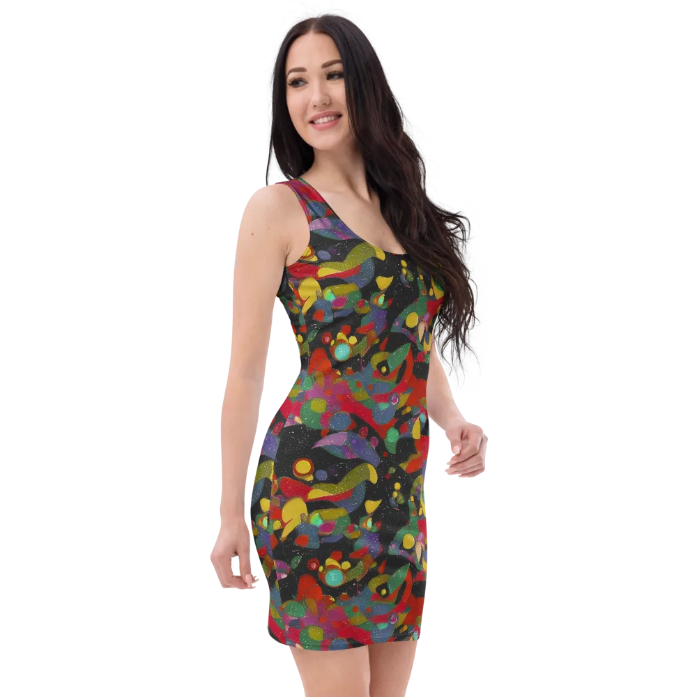 Afterdark Mosaic on Bodycon Dress — Right Front