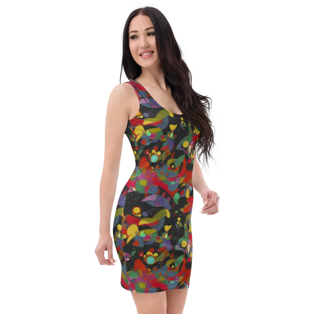 Afterdark Mosaic on Bodycon Dress — Right Front
