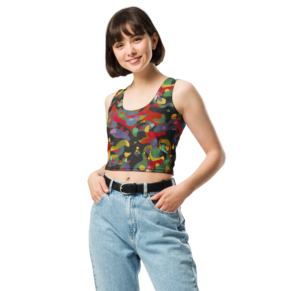 Afterdark Mosaic on Crop Top — Front