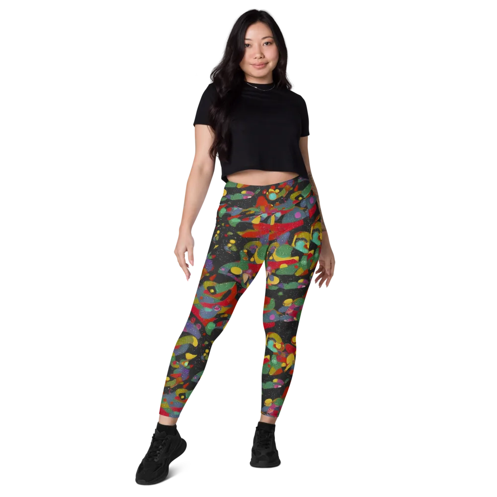 Afterdark Mosaic on Leggings with Pockets — Front