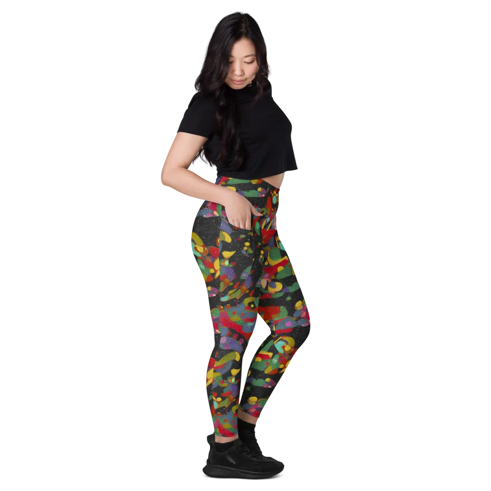 Afterdark Mosaic on Leggings with Pockets — Right