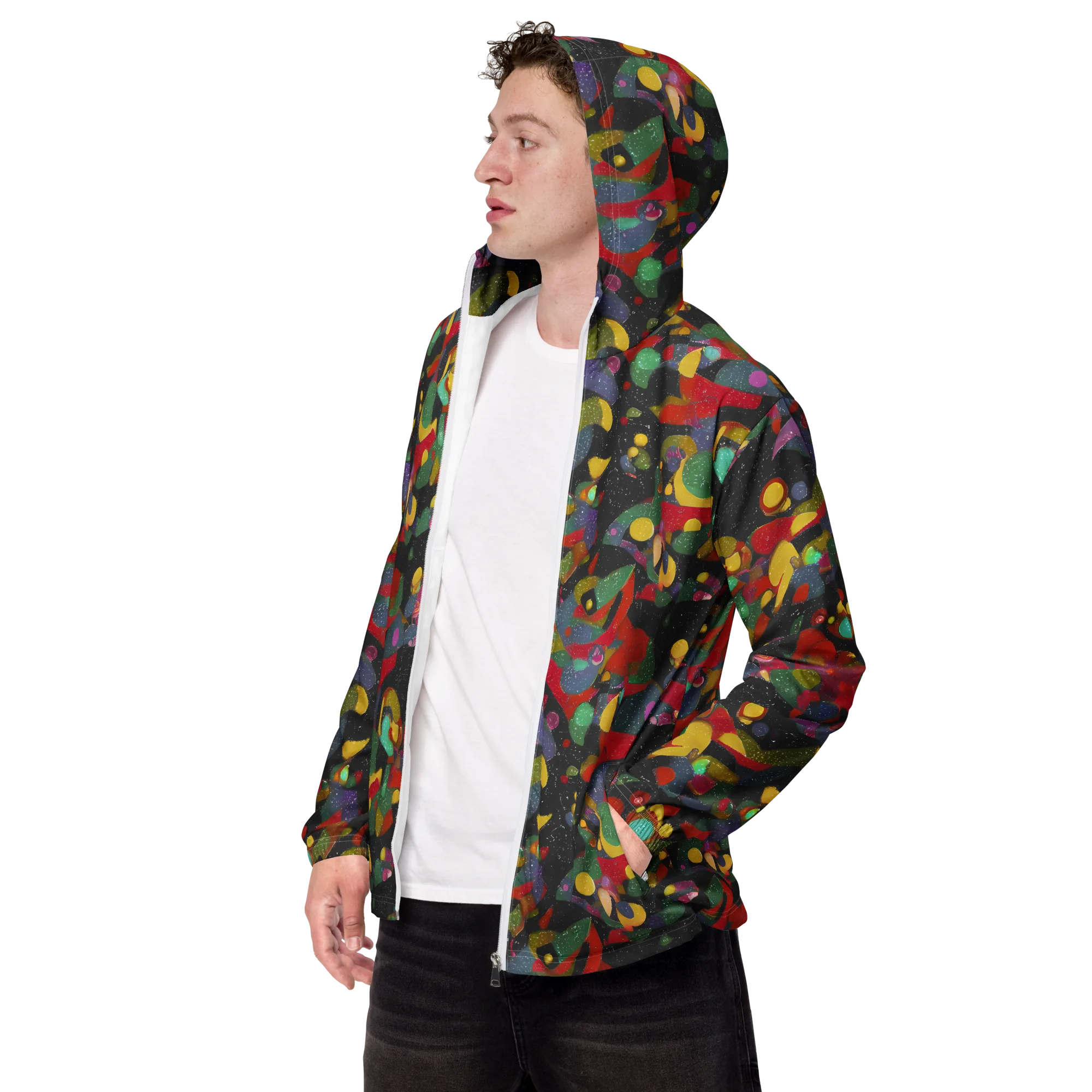 Afterdark Mosaic on Men's Windbreaker — Left Front