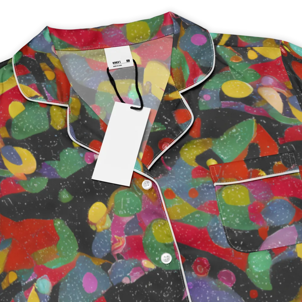 Afterdark Mosaic on Women's Short Sleeve Pajama Top — Product details
