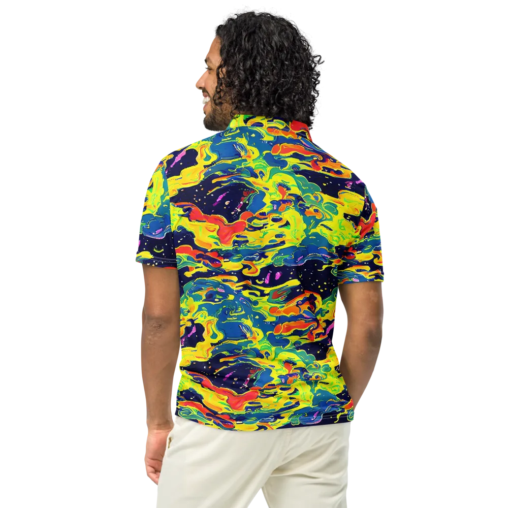 Ultramarine Heat on Men's Slim Fit Polo Shirt — Back