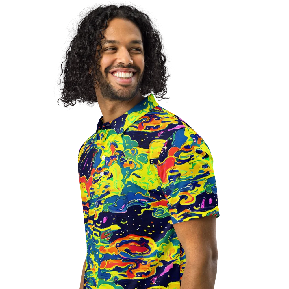 Ultramarine Heat on Men's Slim Fit Polo Shirt — Left Front