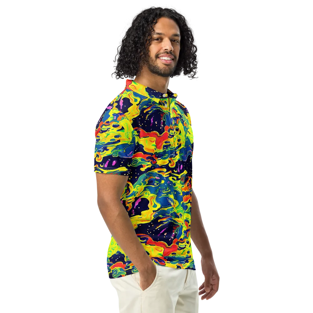 Ultramarine Heat on Men's Slim Fit Polo Shirt — Right Front