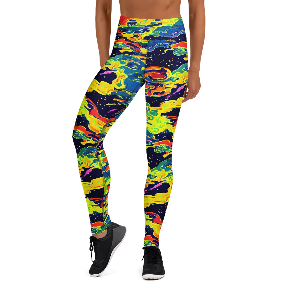Ultramarine Heat on Yoga Leggings — Front