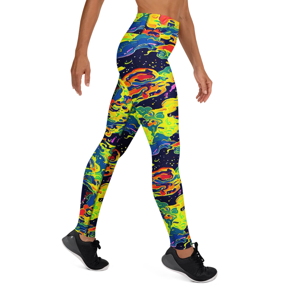 Ultramarine Heat on Yoga Leggings — Right
