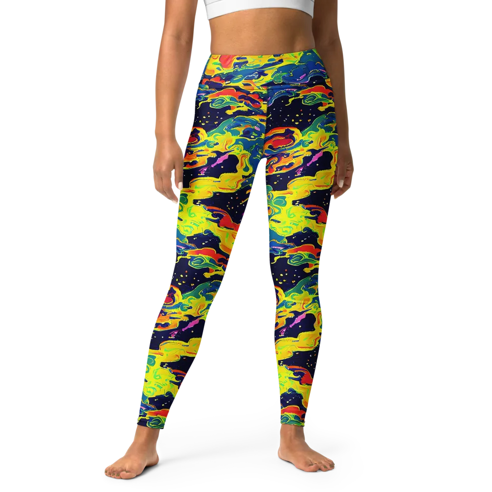 Ultramarine Heat on Yoga Leggings — Front