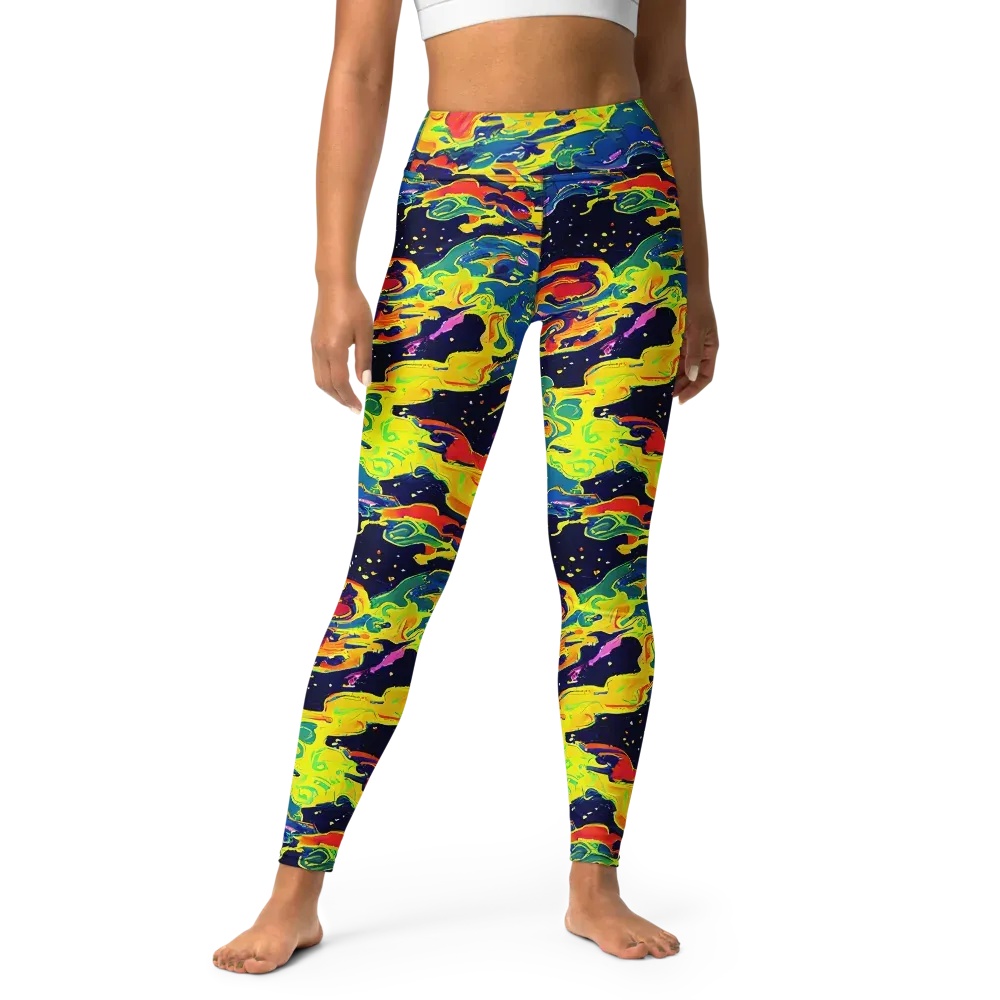 Ultramarine Heat on Yoga Leggings — Front