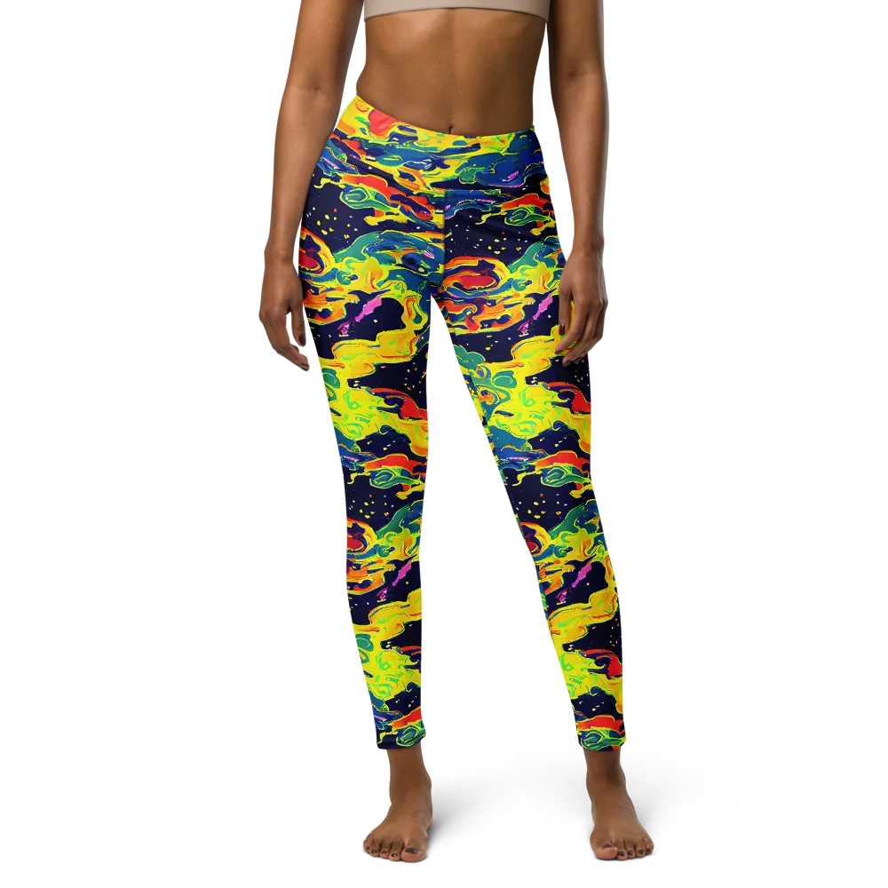 Ultramarine Heat on Yoga Leggings — Front