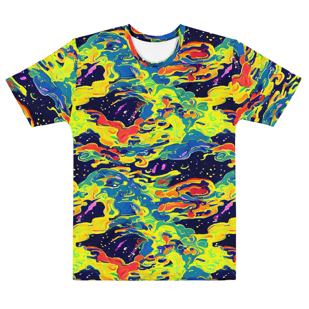 Ultramarine Heat on Men's Cotton Crew Neck T-Shirt — Front