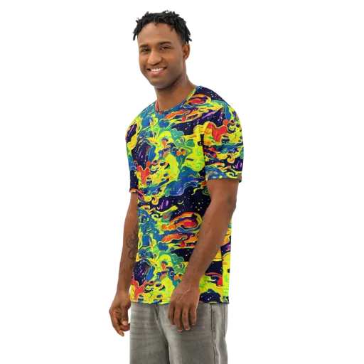Ultramarine Heat on a Men's Cotton Crew Neck T-Shirt
