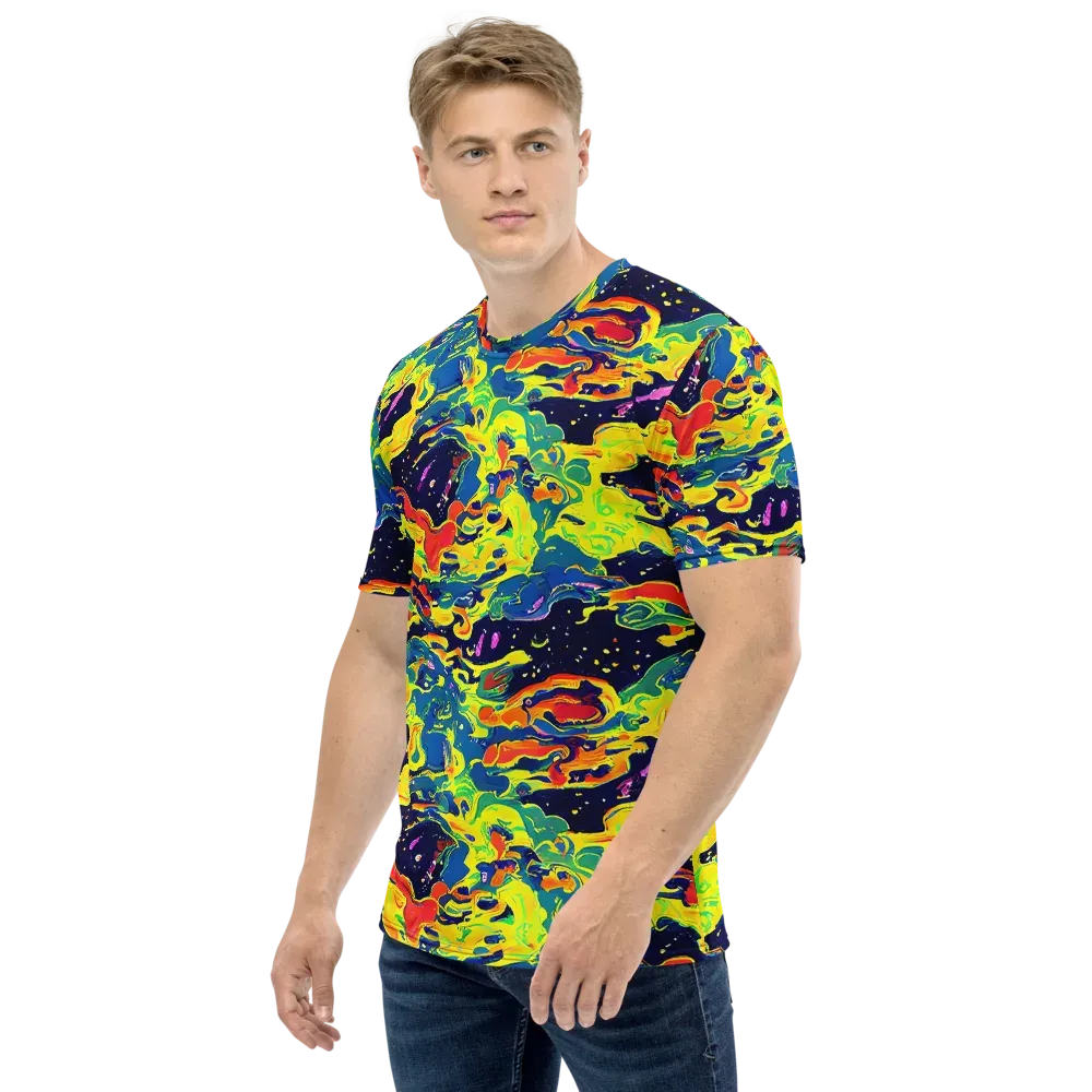 Ultramarine Heat on Men's Crew Neck T-Shirt — Left