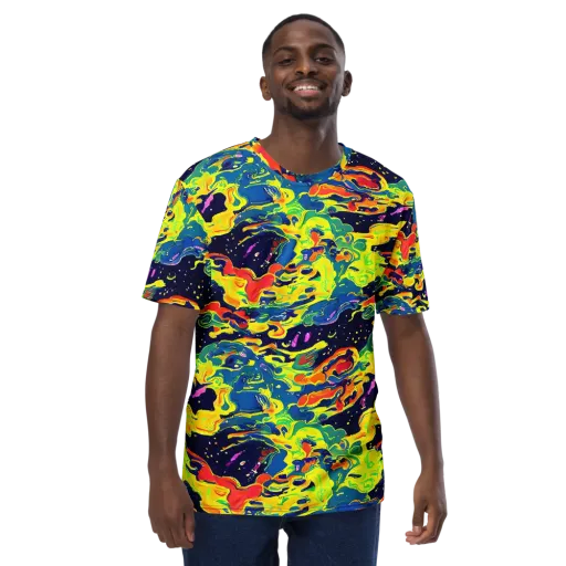 Ultramarine Heat on a Men's Crew Neck T-Shirt