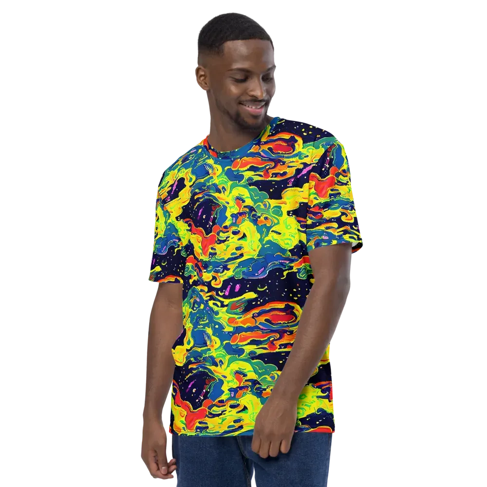 Ultramarine Heat on Men's Crew Neck T-Shirt — Left