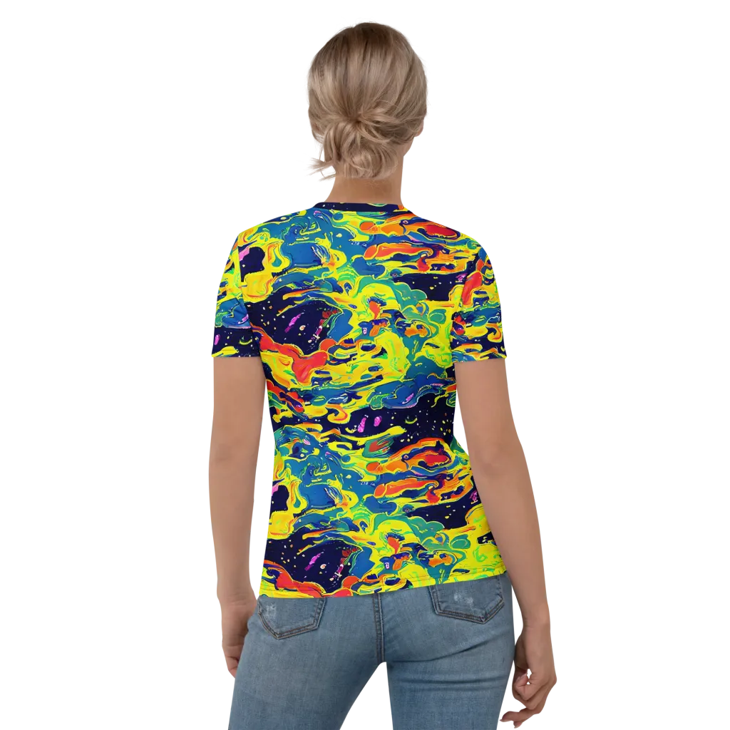 Ultramarine Heat on Women's Crew Neck T-Shirt — Back