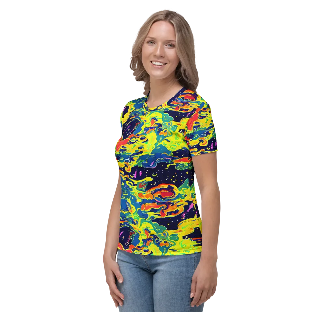 Ultramarine Heat on Women's Crew Neck T-Shirt — Left