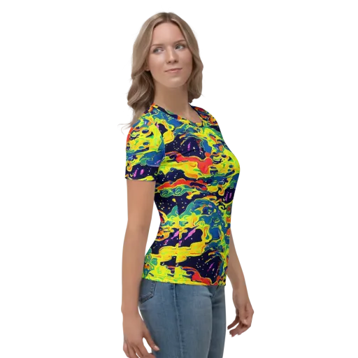 Ultramarine Heat on a Women's Crew Neck T-Shirt