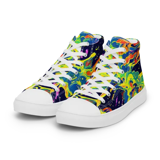 Ultramarine Heat on a Women's High Top Canvas Shoes