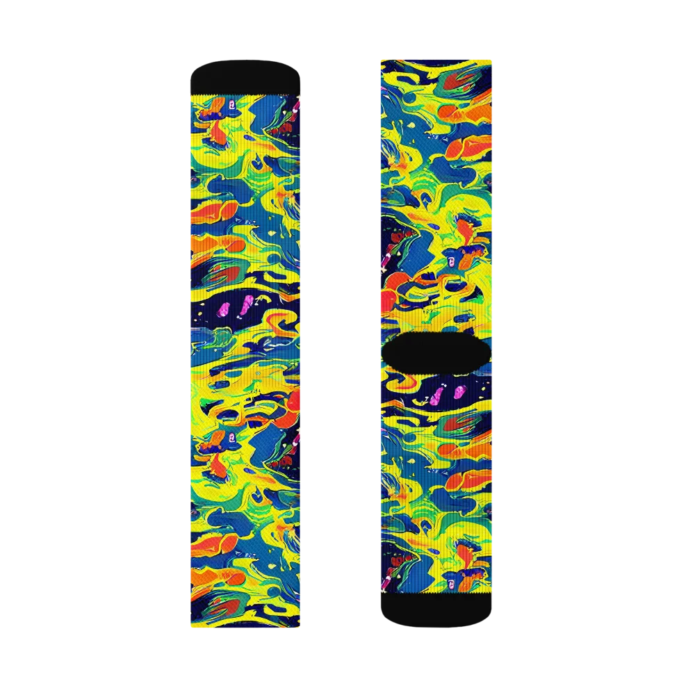 Ultramarine Heat on Socks — Left Sock