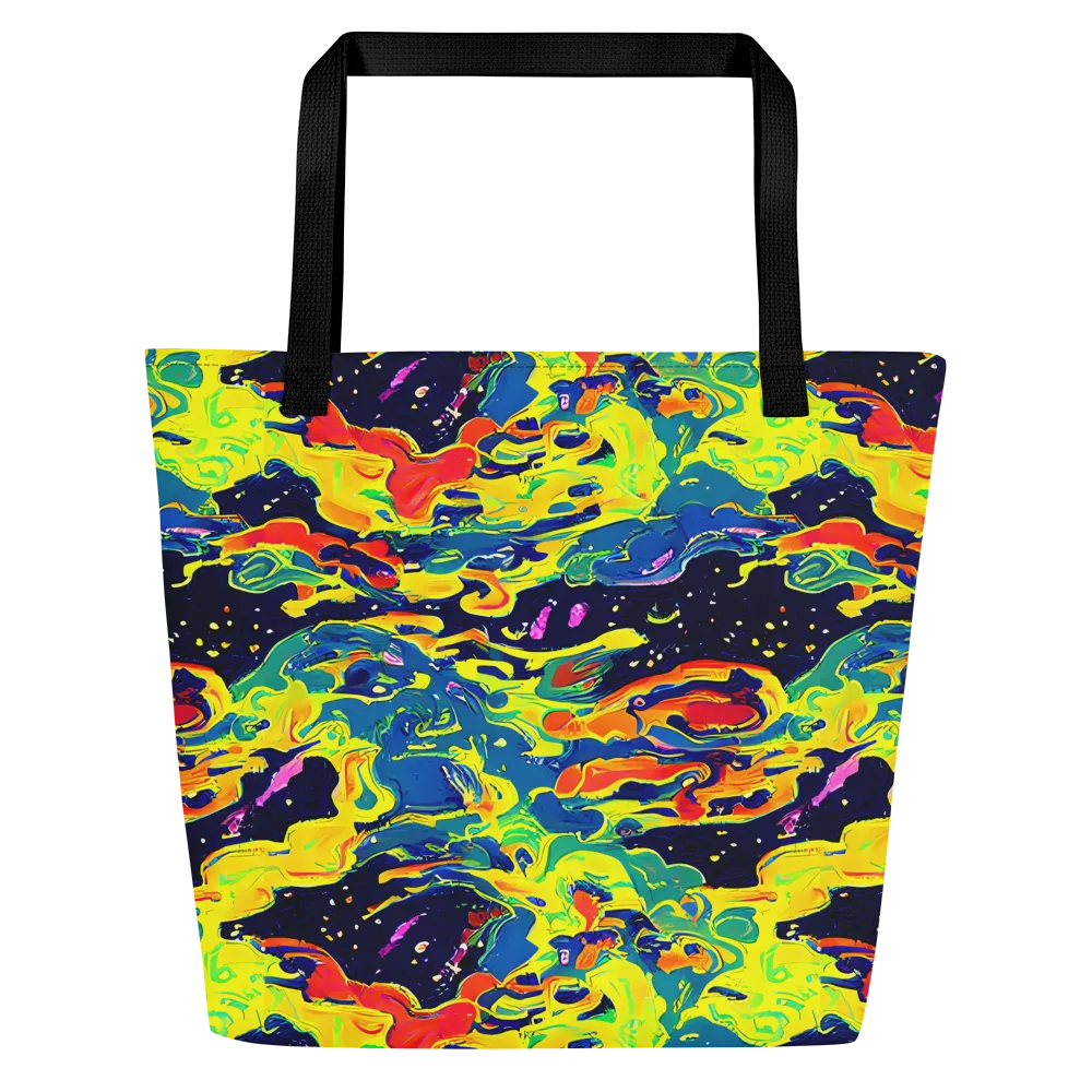 Ultramarine Heat on Large Tote Bag W/ Pocket — Front