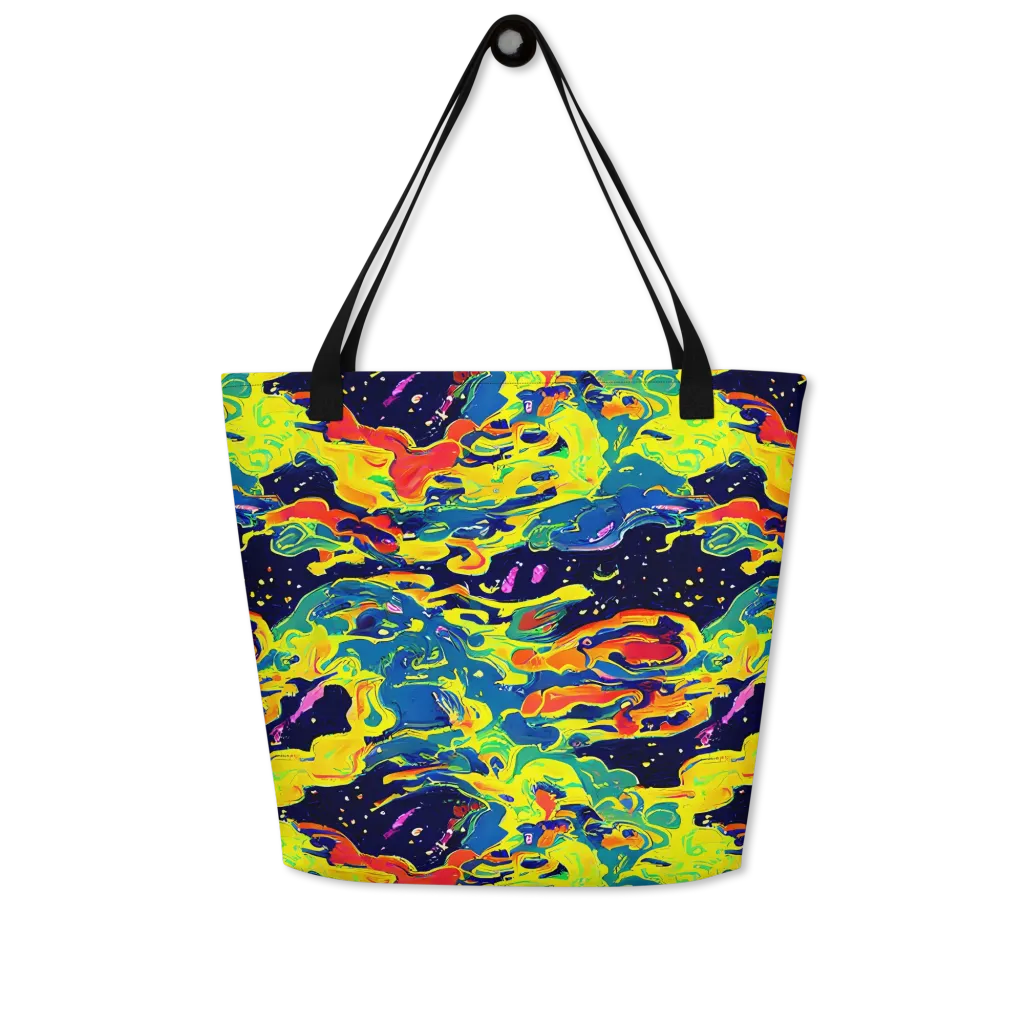 Ultramarine Heat on Large Tote Bag W/ Pocket — Front