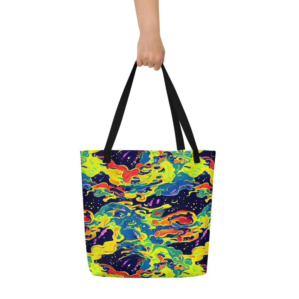 Ultramarine Heat on Large Tote Bag W/ Pocket — Front
