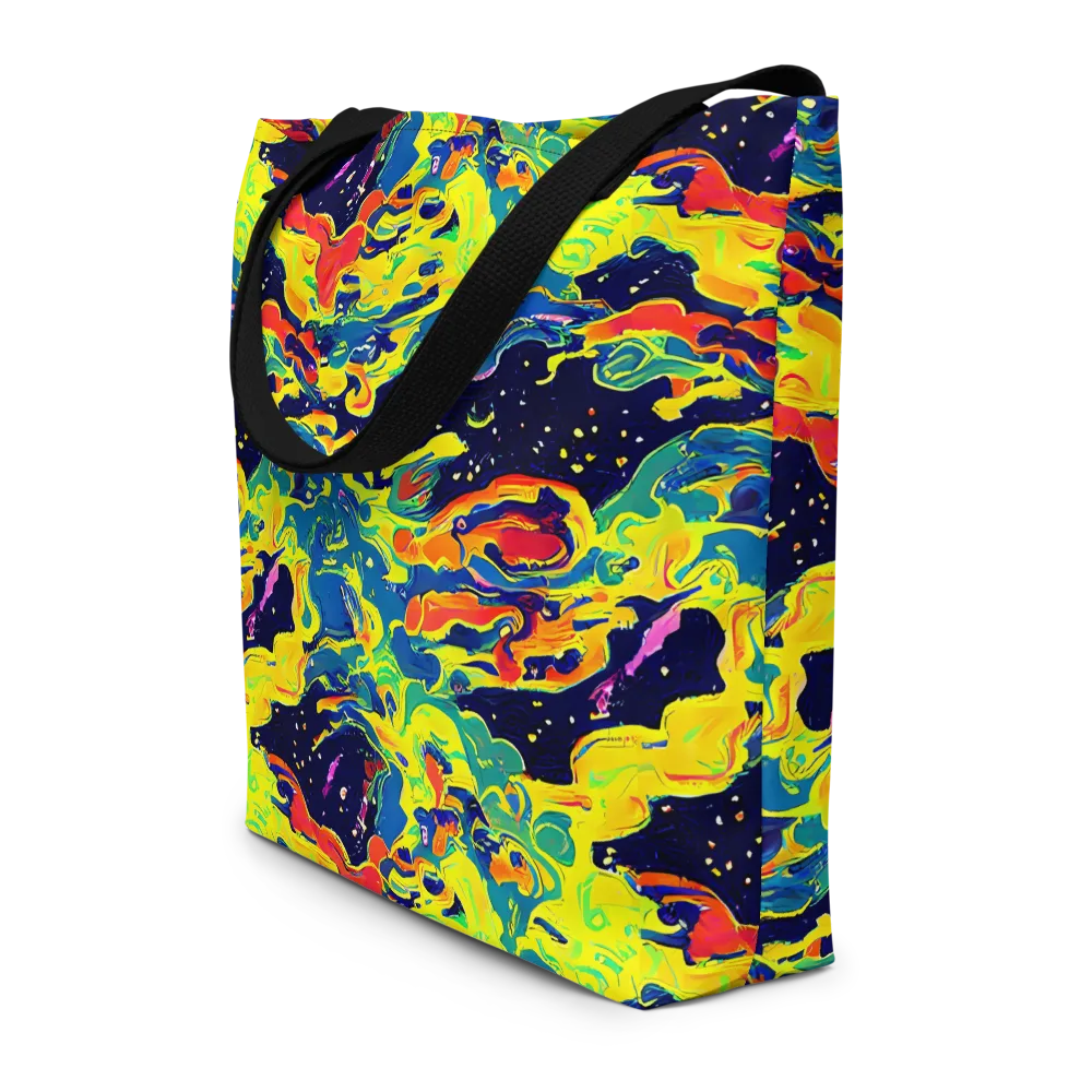 Ultramarine Heat on Large Tote Bag W/ Pocket — Front