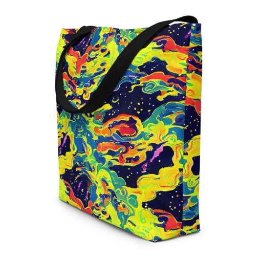 Ultramarine Heat on a Large Tote Bag W/ Pocket