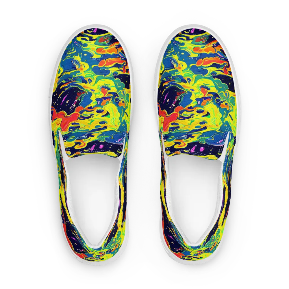 Ultramarine Heat on Women's Slip-On Canvas Shoes — Front