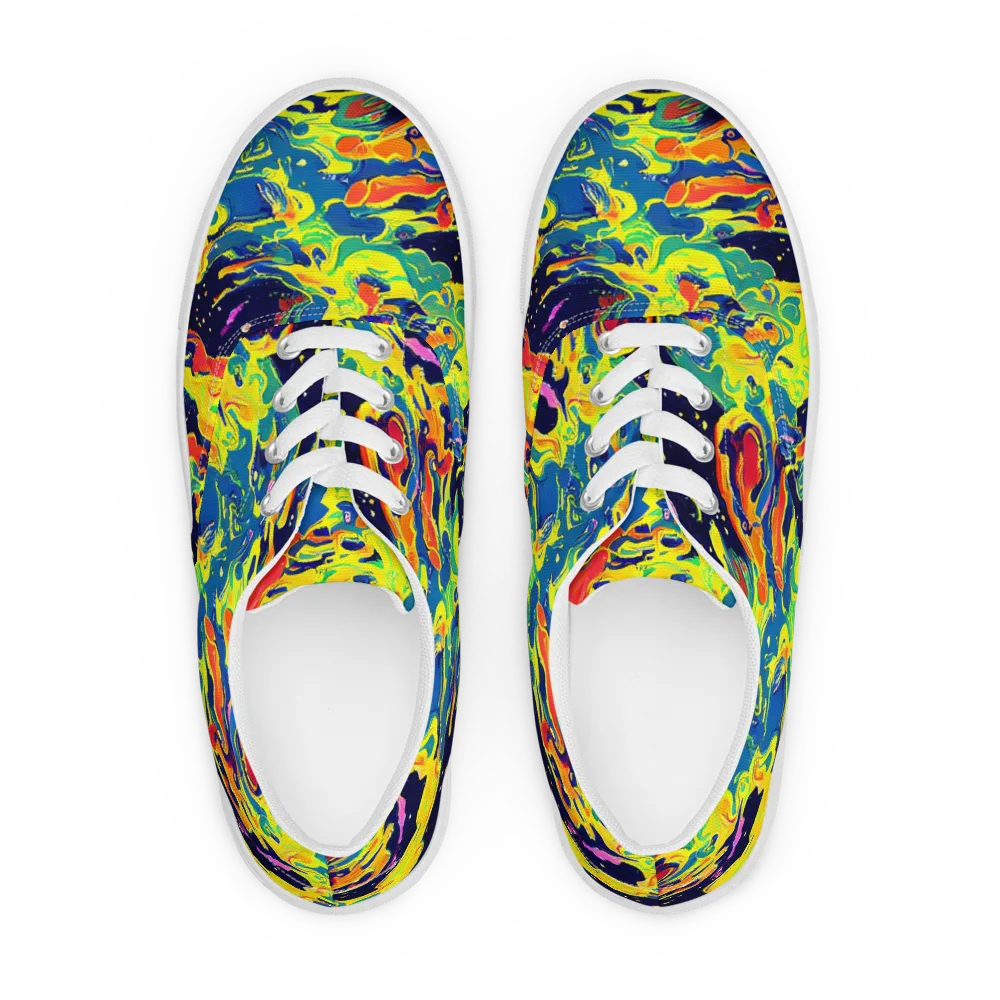 Ultramarine Heat on Men's Lace-Up Canvas Shoes — Front