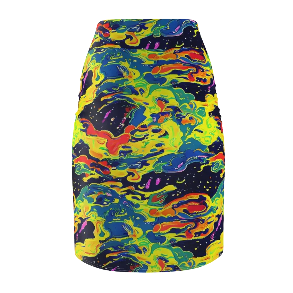 Ultramarine Heat on Pencil Skirt — Back