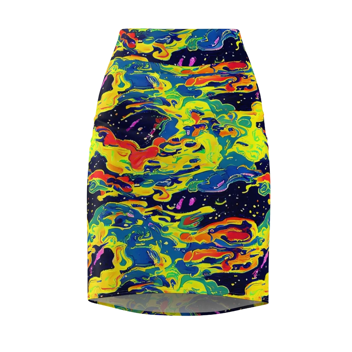 Ultramarine Heat on Pencil Skirt — Front