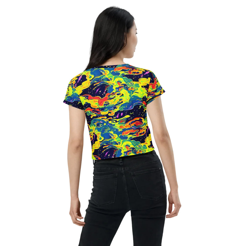 Ultramarine Heat on Crop Tee — Back