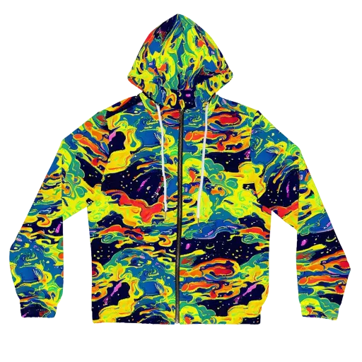 Ultramarine Heat on a Women's Full-Zip Hoodie
