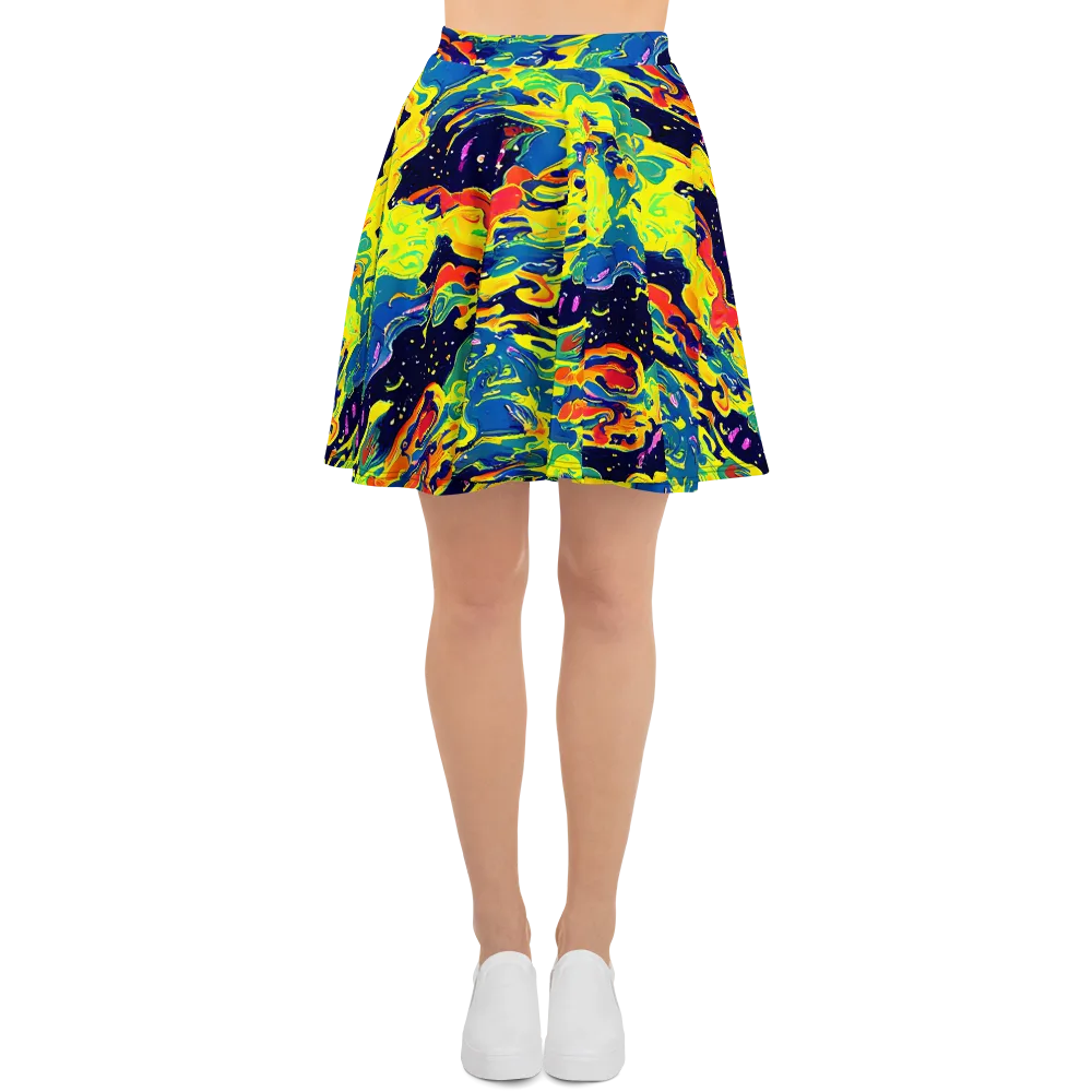 Ultramarine Heat on Skater Skirt — Front