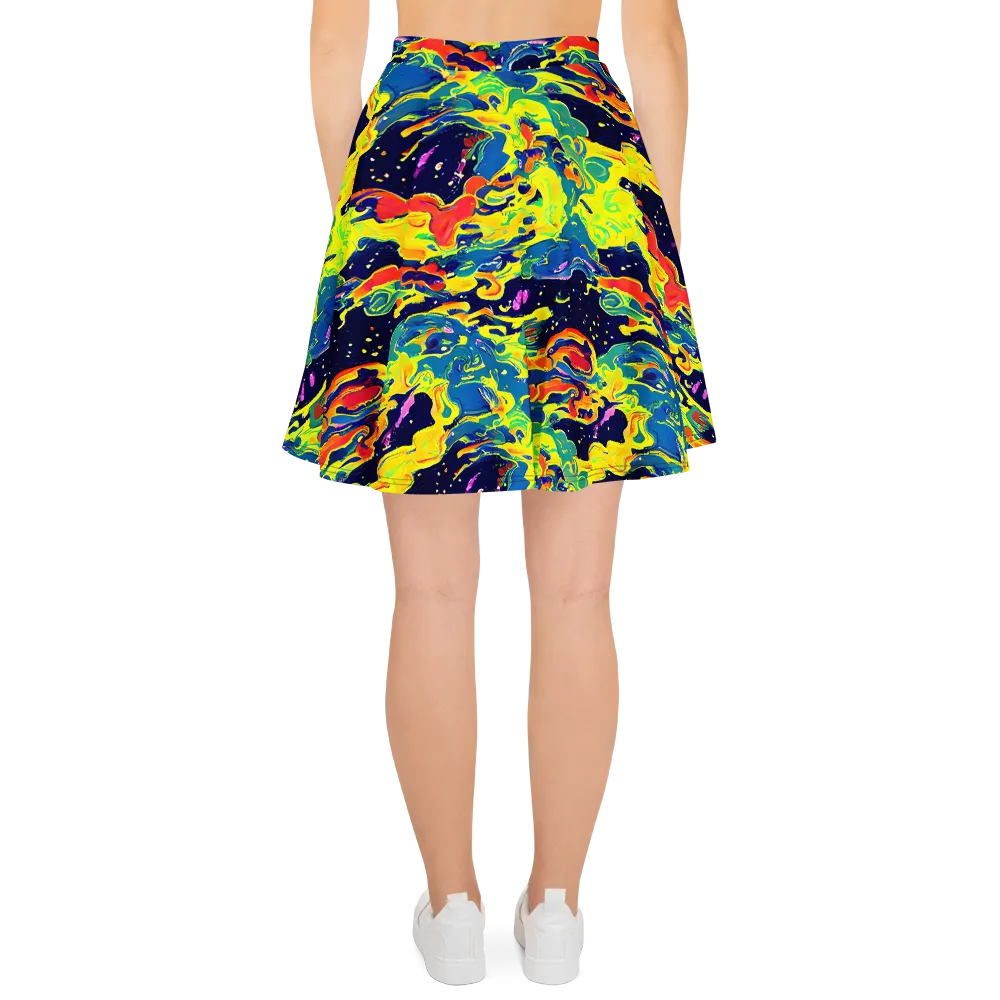 Ultramarine Heat on Skater Skirt — Back