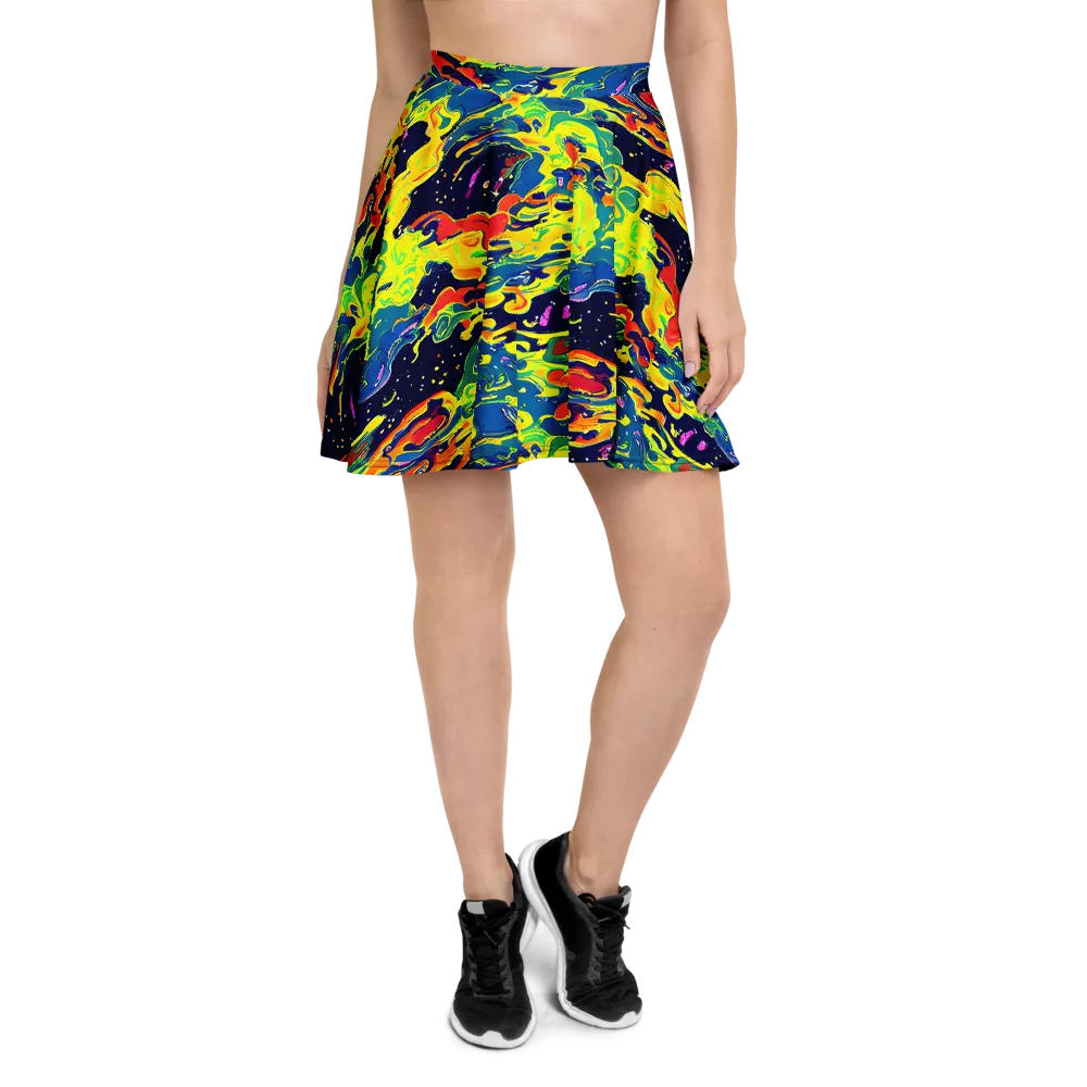 Ultramarine Heat on Skater Skirt — Front